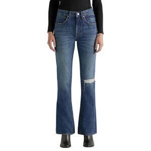 NWT‎ EDWIN Averi Pretender Distressed Flare Jeans Size 26 Vintage Wash Denim USA